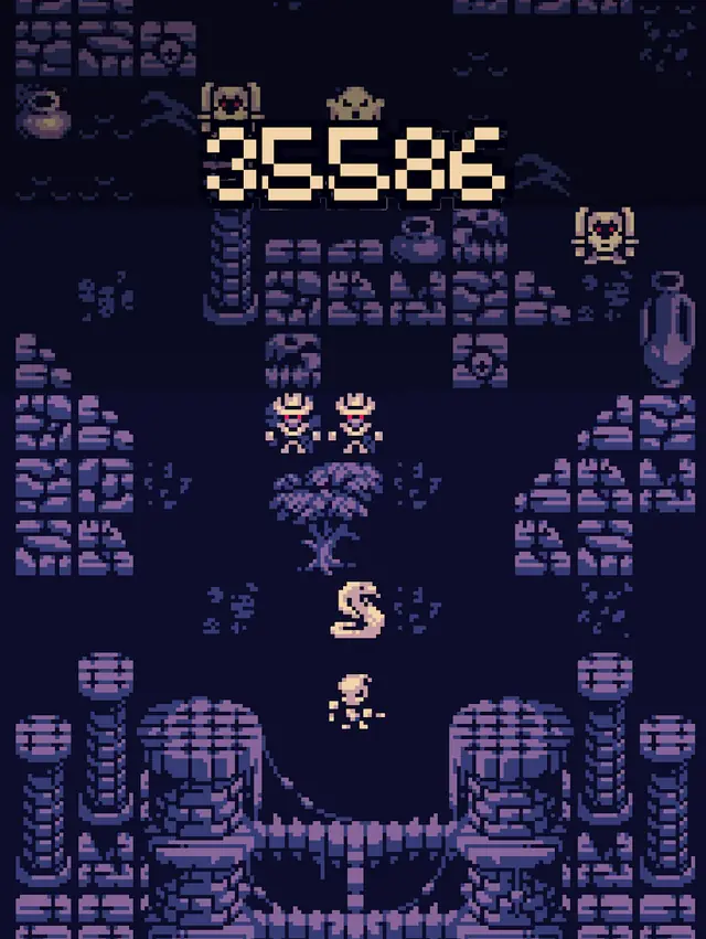 Χάρτης υπόγειου επιπέδου σε δύο αποχρώσεις pixel art από το OneBit Adventure
